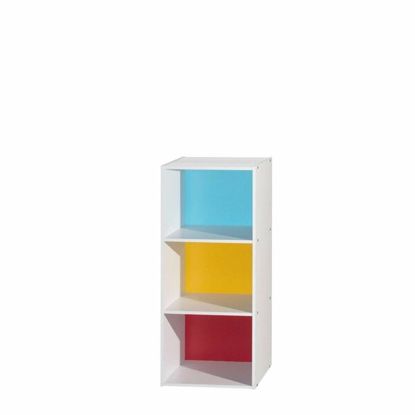 Made-To-Order 35.67 x 11.77 x 15.91 in. 3-Shelf Bookcase, Rainbow MA2979177